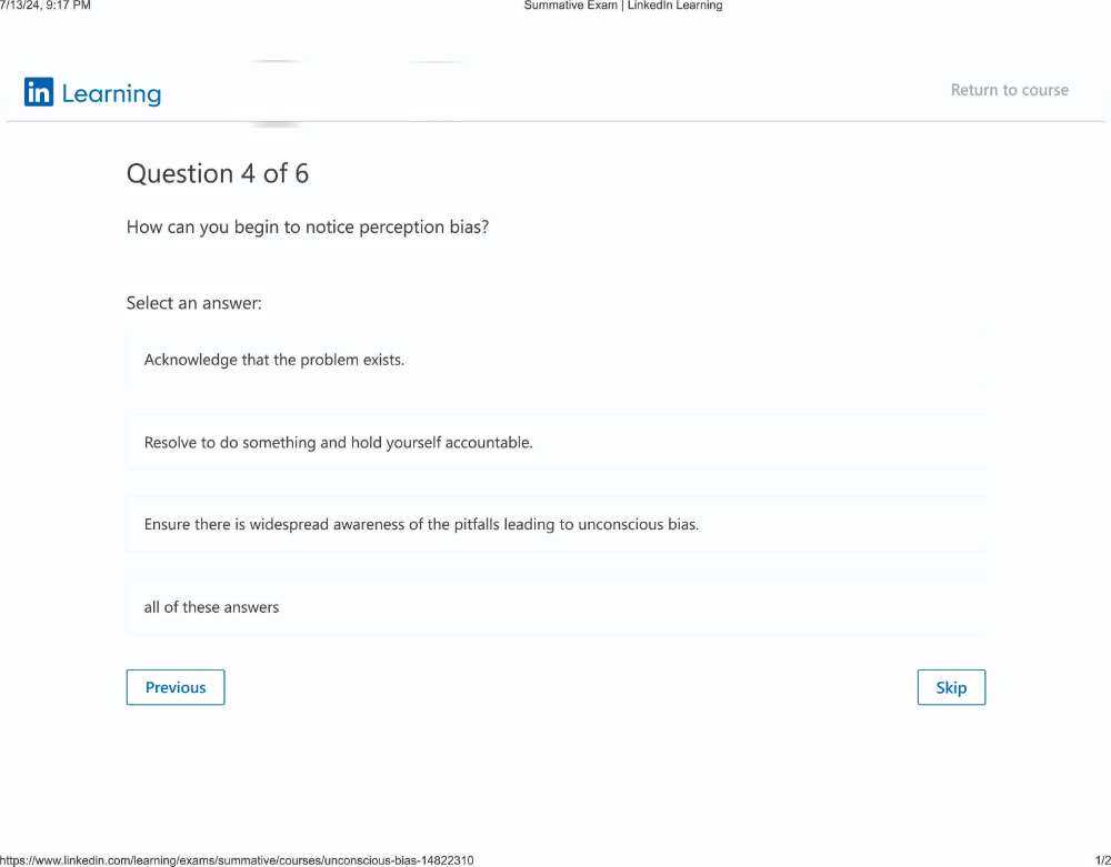 linkedin learning exam answers