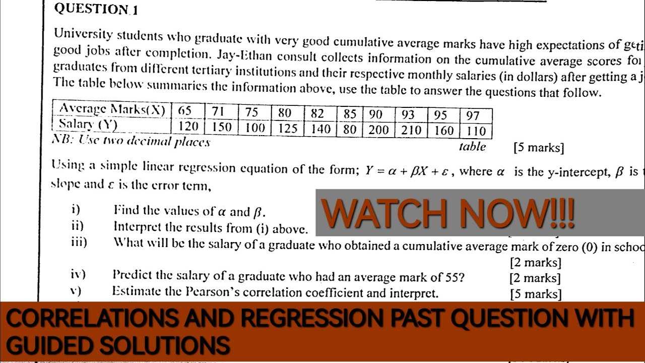 linear regression exam questions and answers