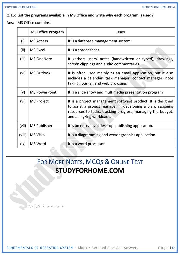 operating system final exam questions and answers