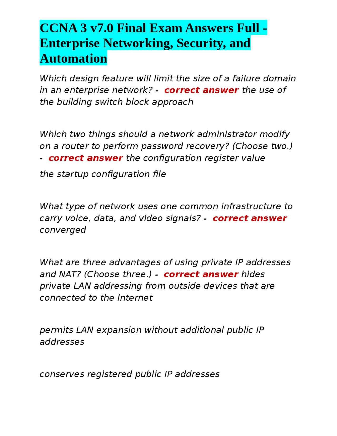 ccna itn final exam answers