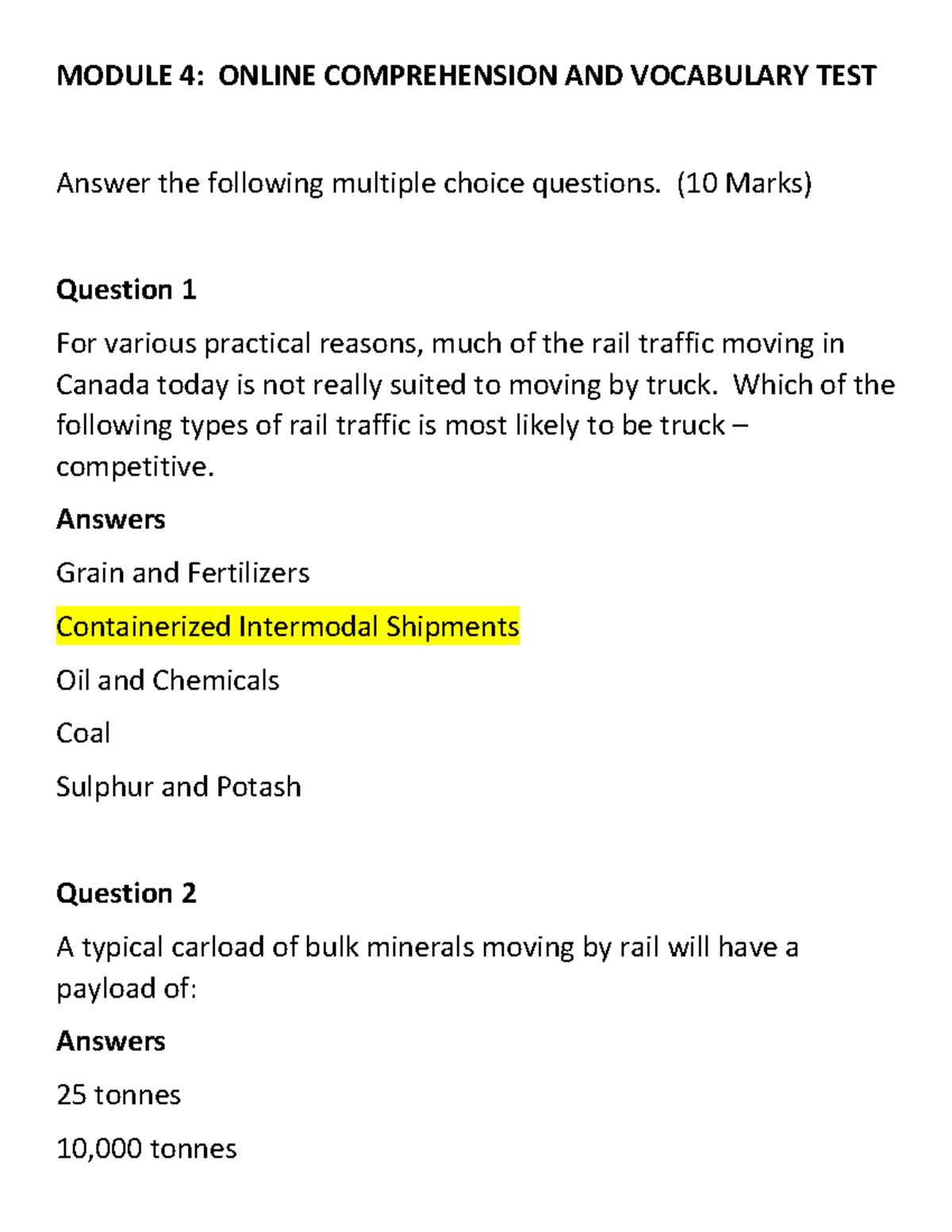 module 4 test answers math