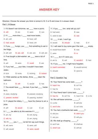 exam answer key