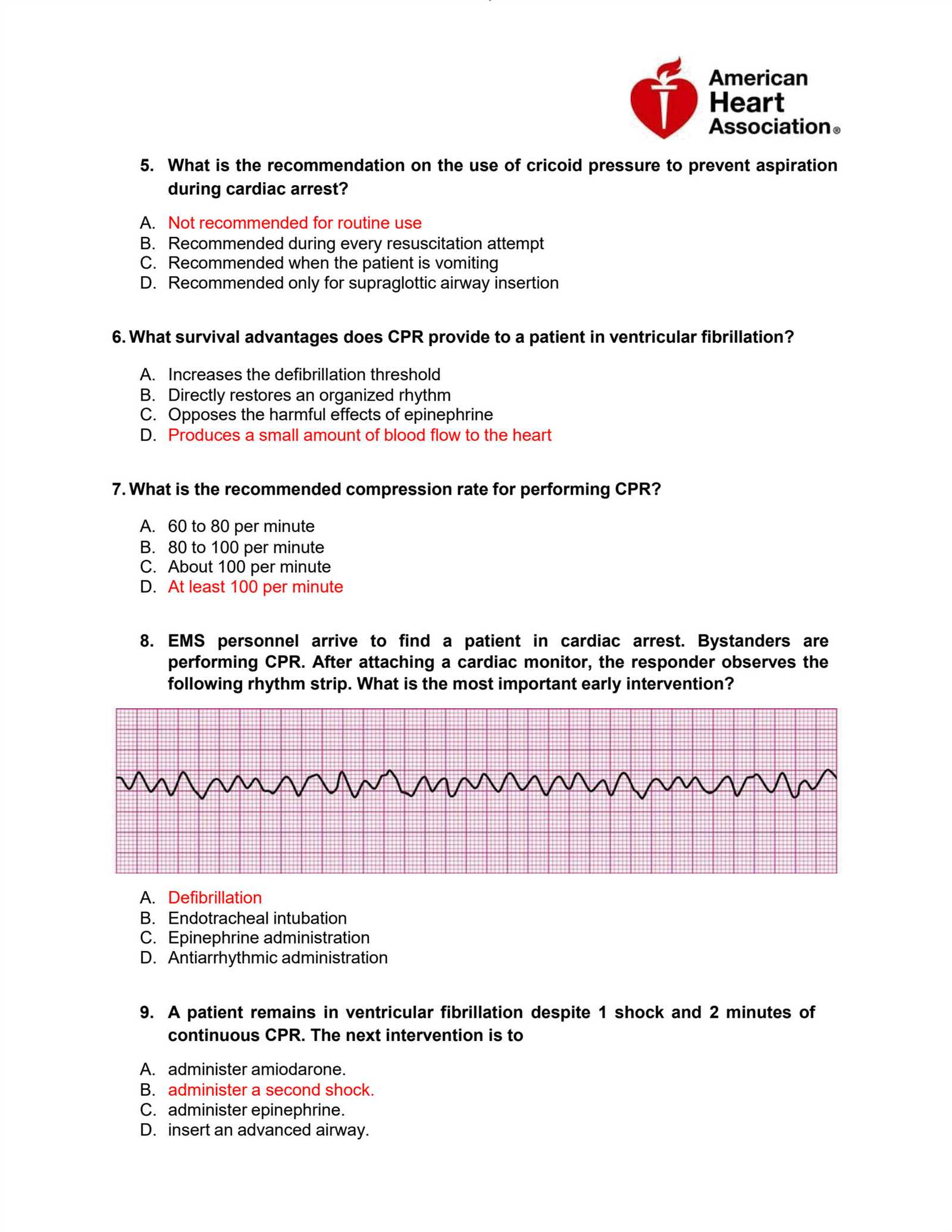 acls post exam answers
