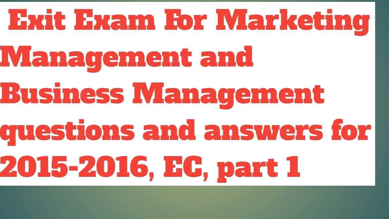 marketing management exam questions and answers