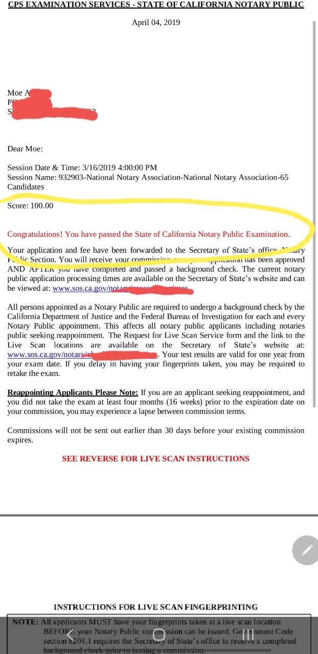 notary exams california