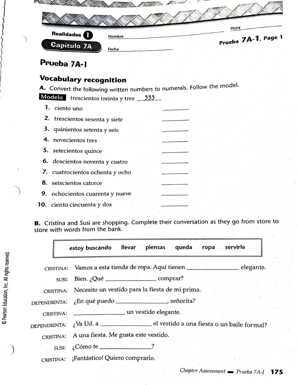 examen del capitulo 7a answers