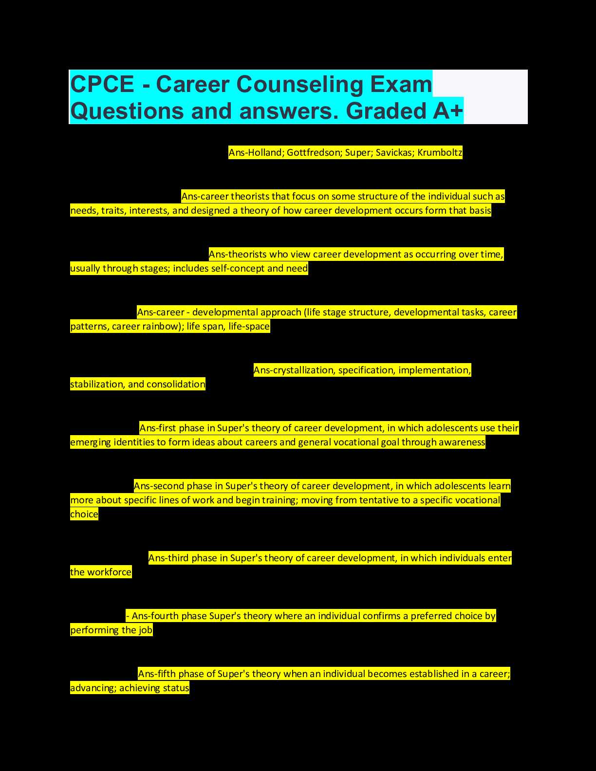 guidance and counselling exam questions and answers