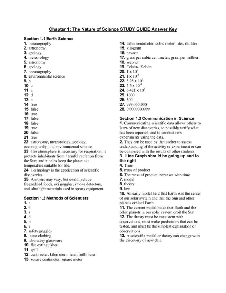 earth science chapter 24 assessment answers