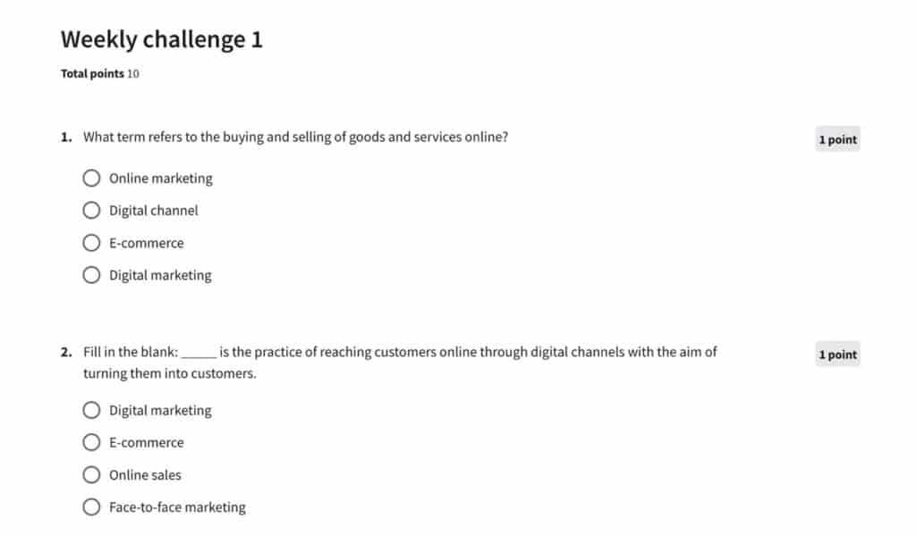 google digital marketing course final exam answers