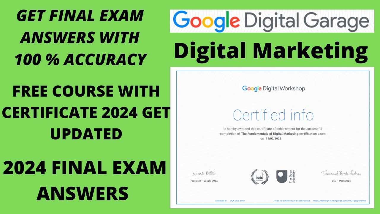 google garage final exam answers