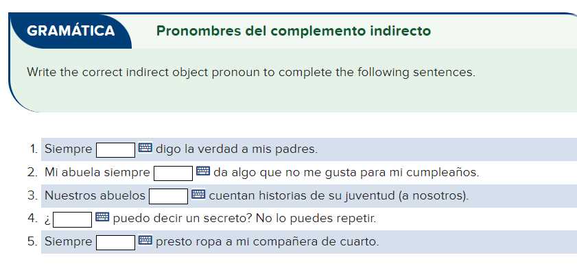 gramatica a direct object pronouns answers