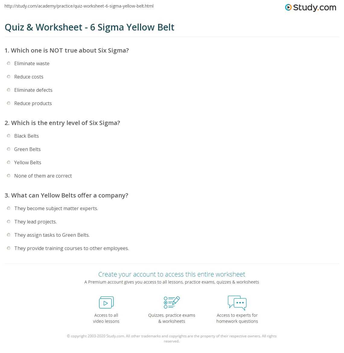 green belt six sigma exam questions and answers