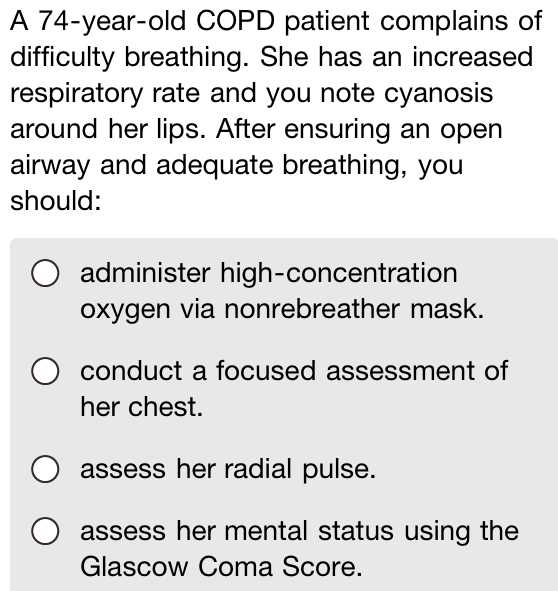 emt practice test questions and answers