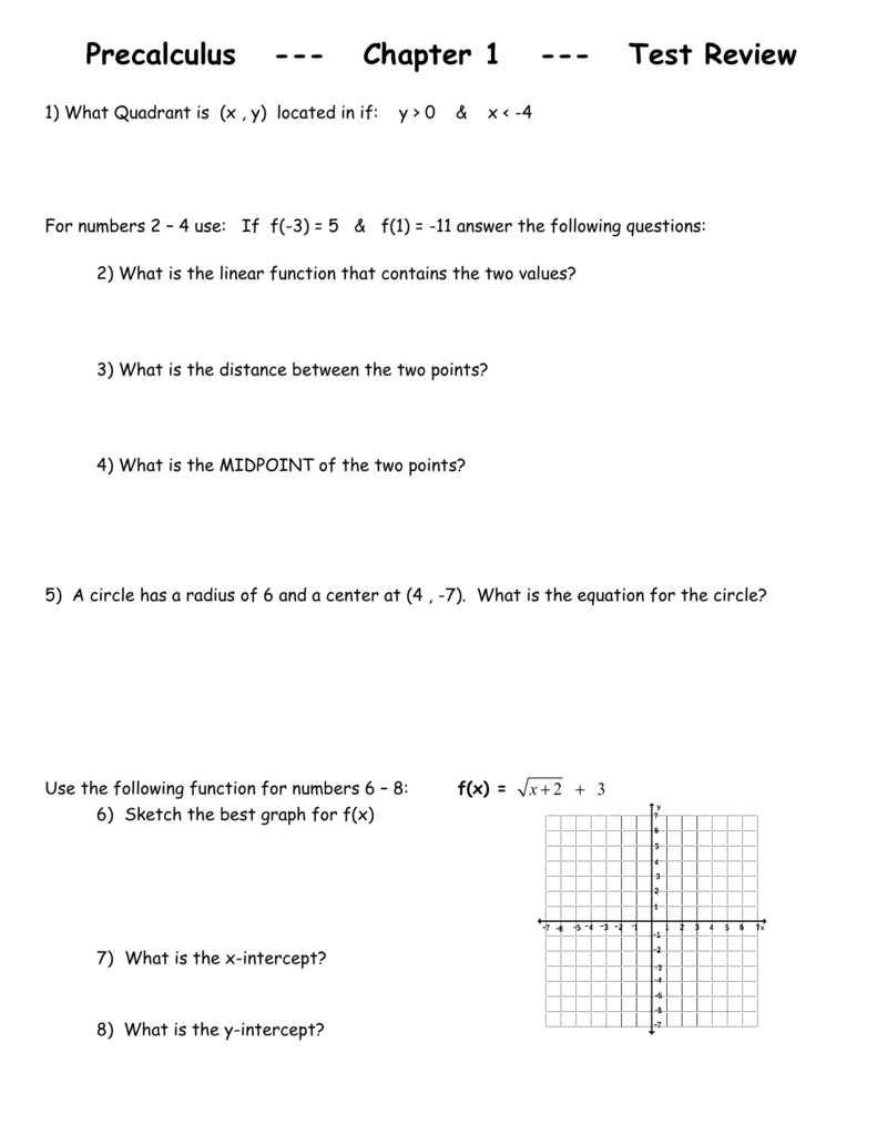 precalculus exam with answers