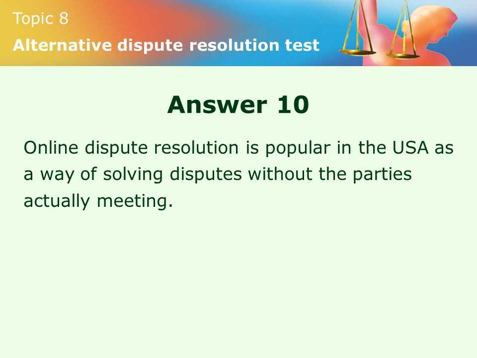 alternative dispute resolution exam questions and answers