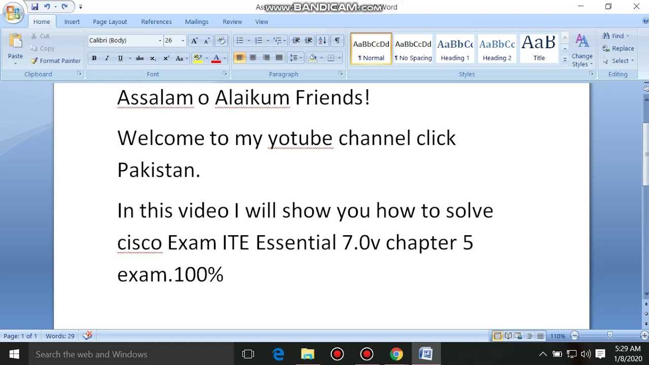 cisco ite chapter 5 exam answers