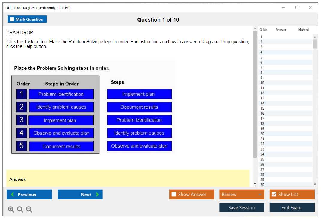 hdi exam answers