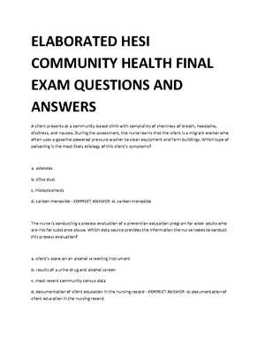 health final exam answer key