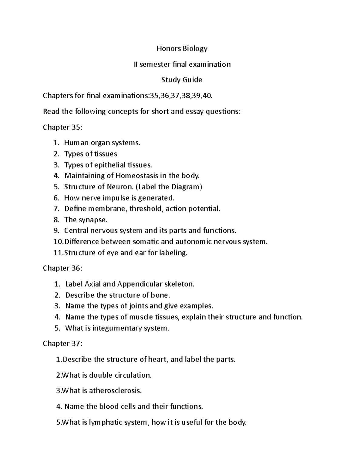 high school biology final exam practice test