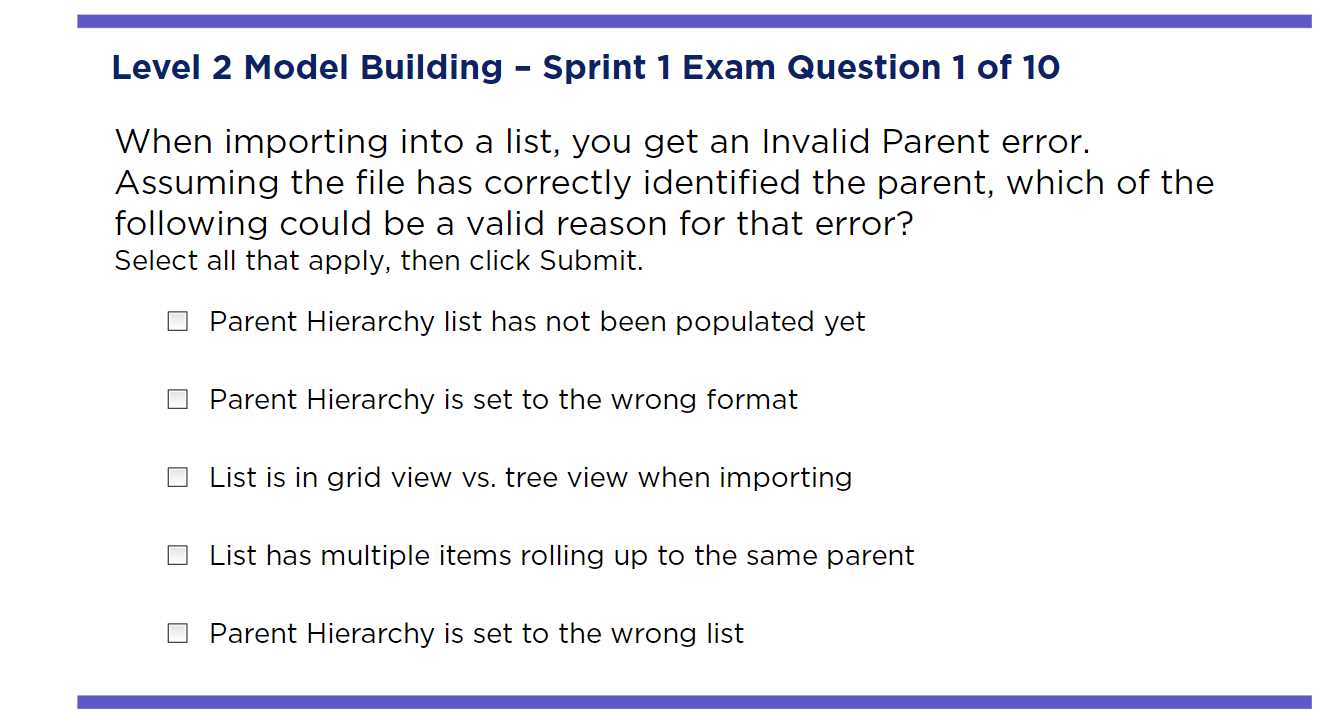 anaplan level 2 sprint 2 exam answers