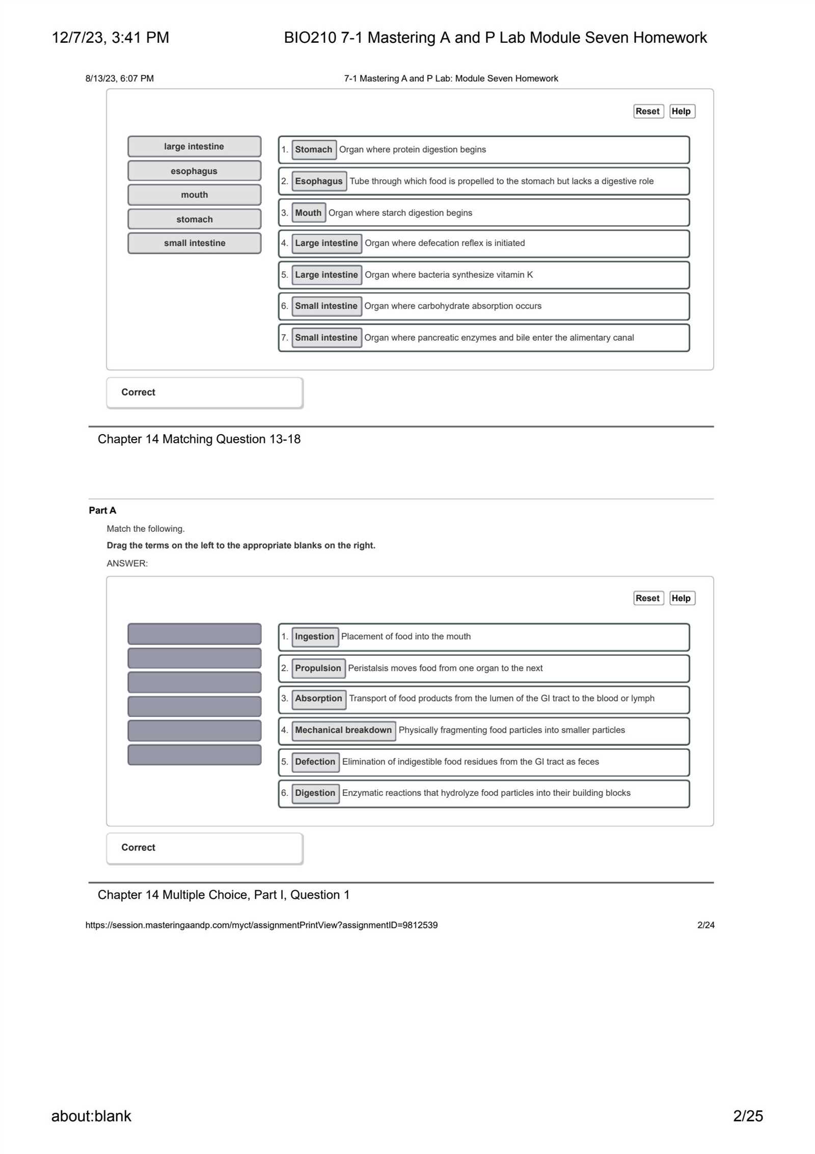 mastering a and p lab answers