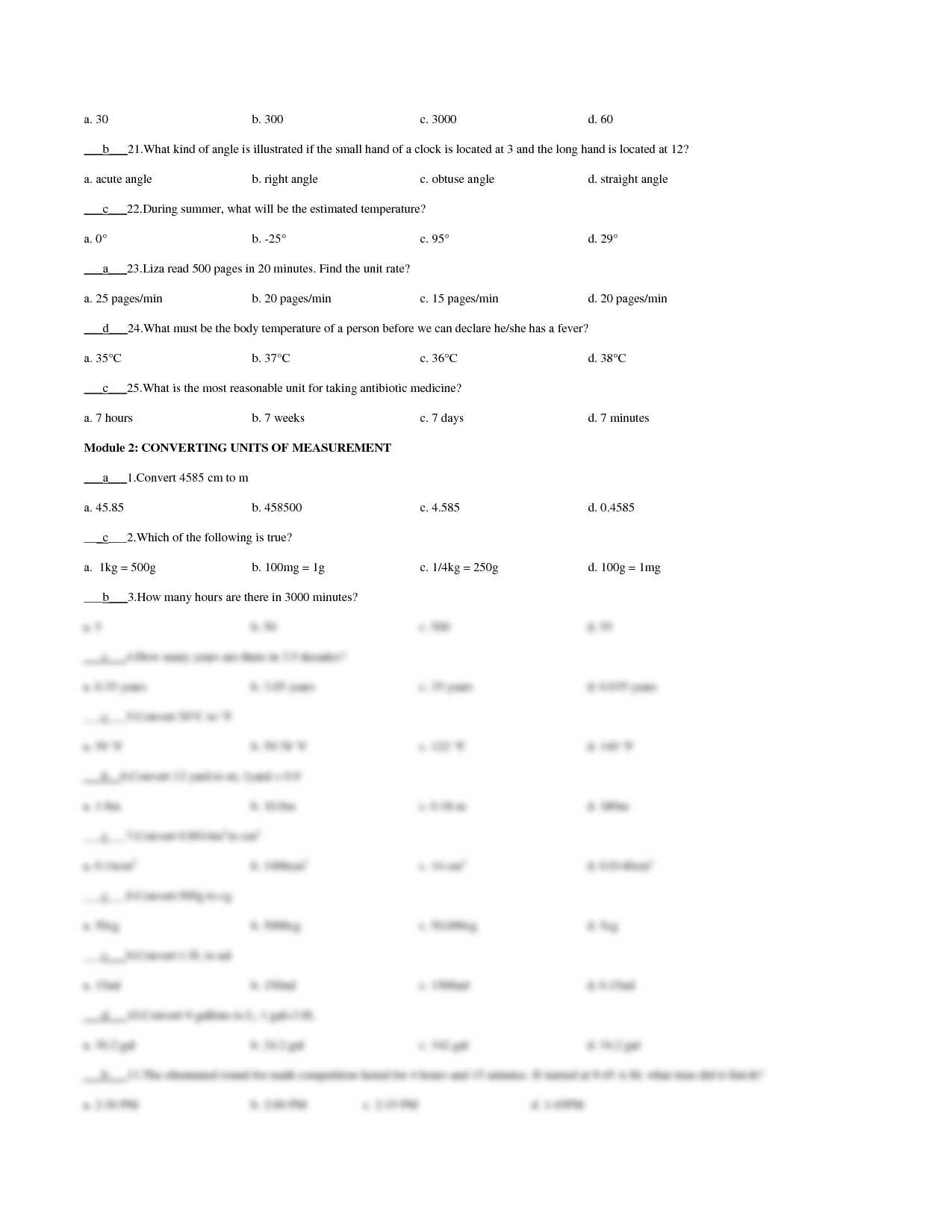 secondary math 2 module 7 answer key