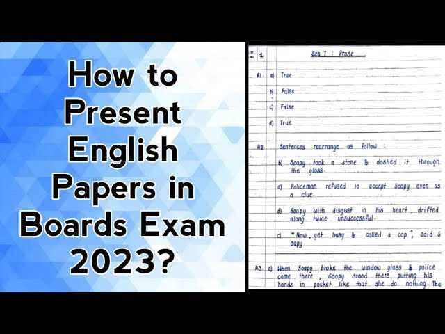 how to present answers in board exams