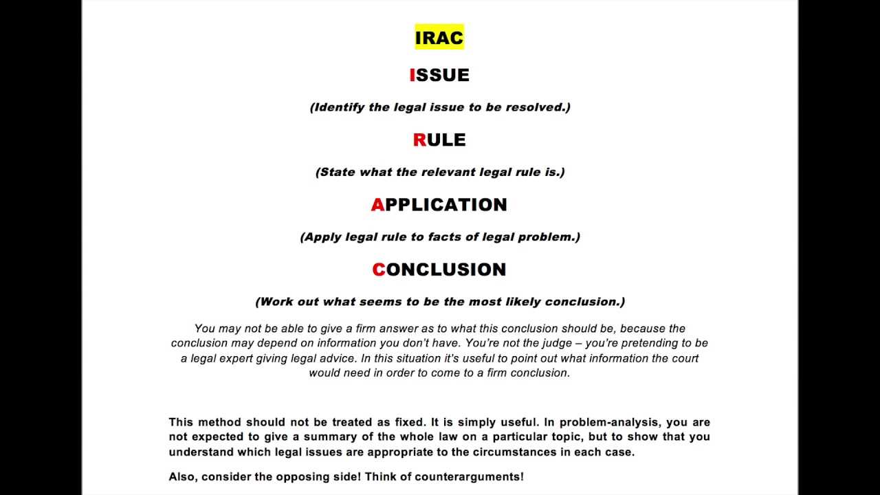 how to write a law school exam answer