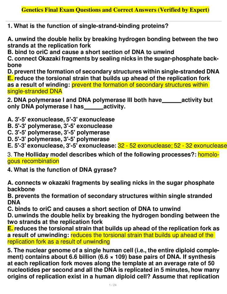 genetics exam 1 answers