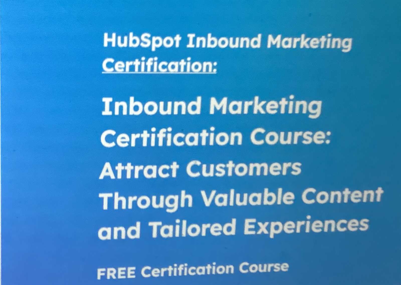 hubspot inbound marketing certification exam answers