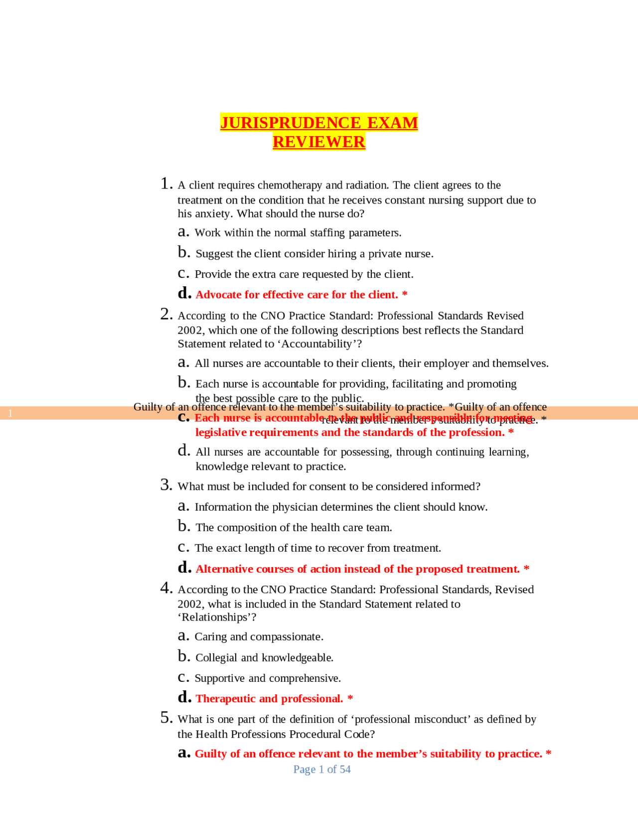 nursing jurisprudence exam texas answers