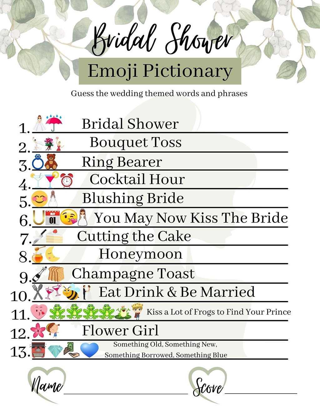 wedding emoji pictionary answers