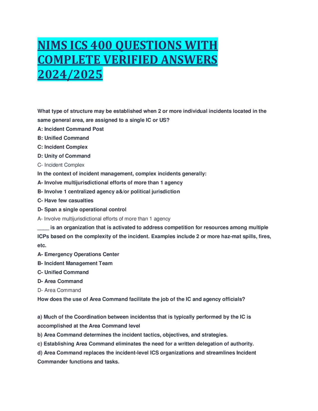 ics 400 final exam answer key