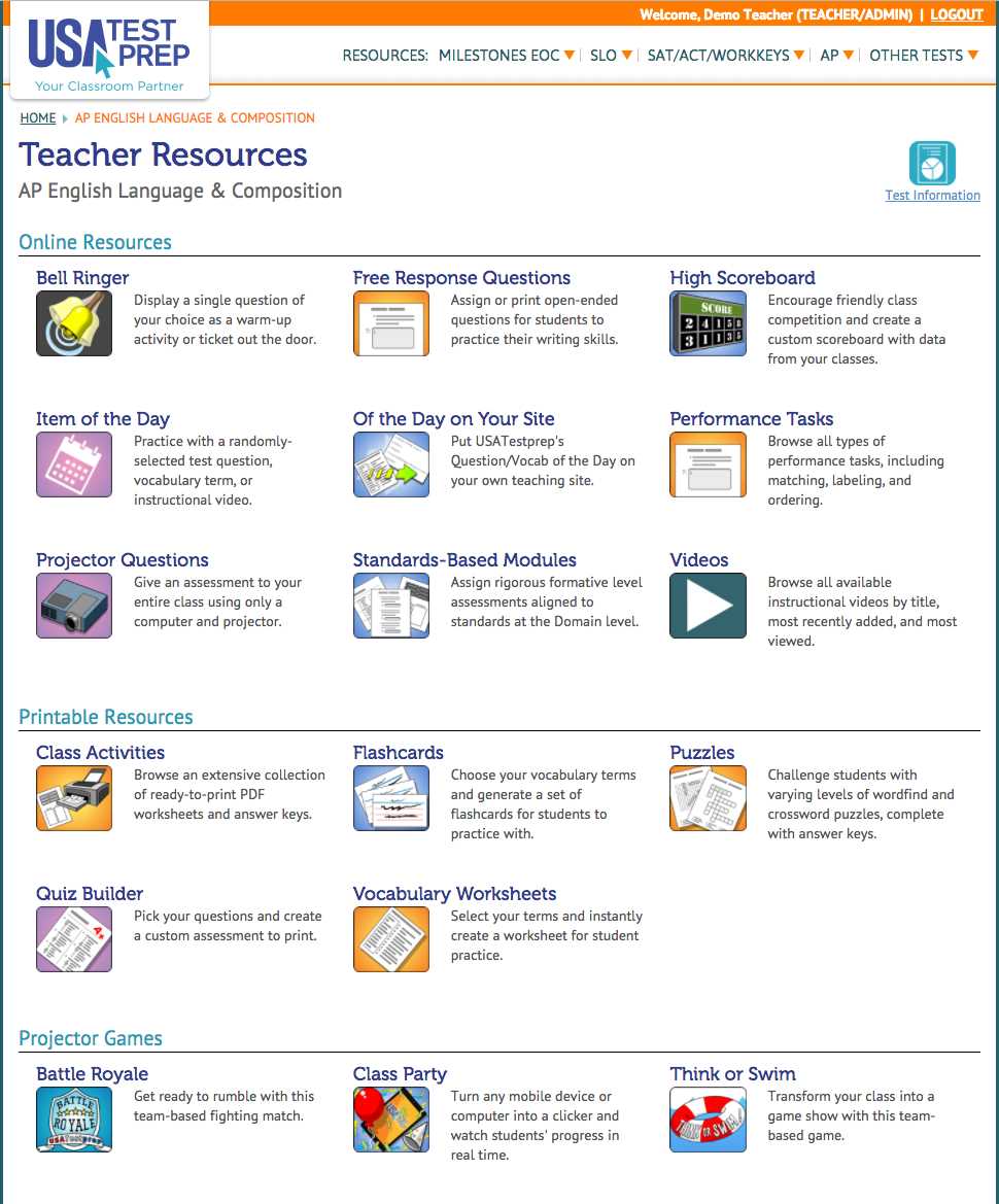 usatestprep worksheet answers