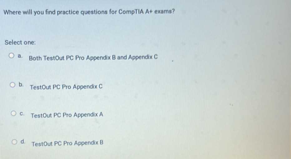 testout pc pro practice exam answers