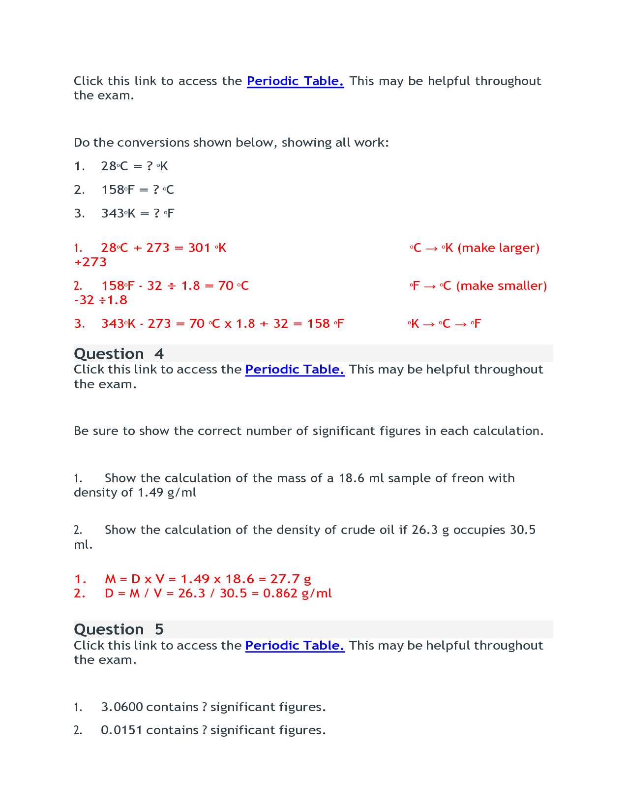 in learning exam answers