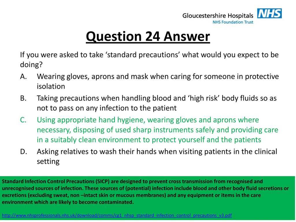 infection control questions and answers