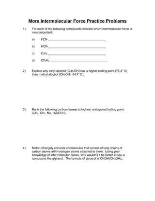 intermolecular forces lab answers