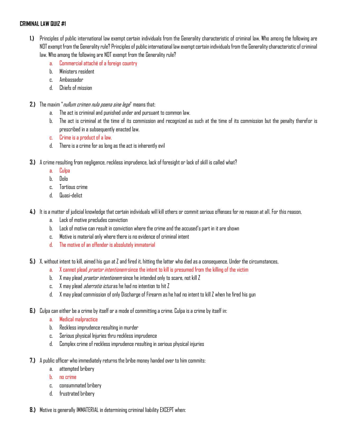 international criminal law exam questions and answers