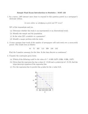 introduction to statistics final exam answers