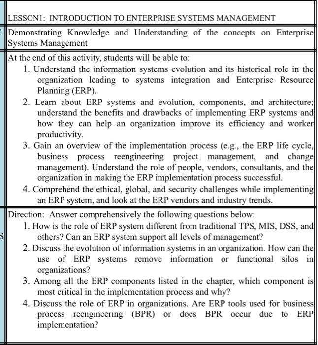 erp exam questions and answers