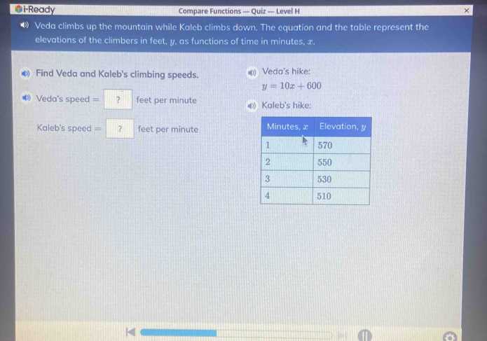 iready answers level h