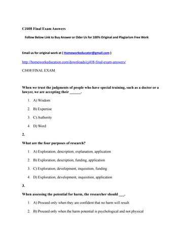 is 0100.c final exam answers