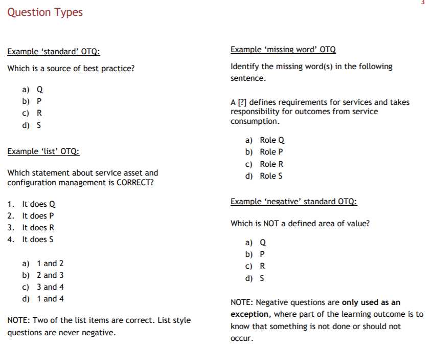 itil exam answers