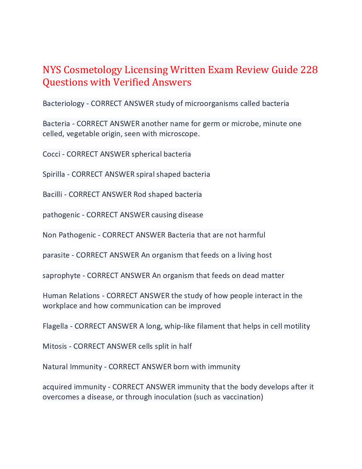 study guide for cosmetology state board exam