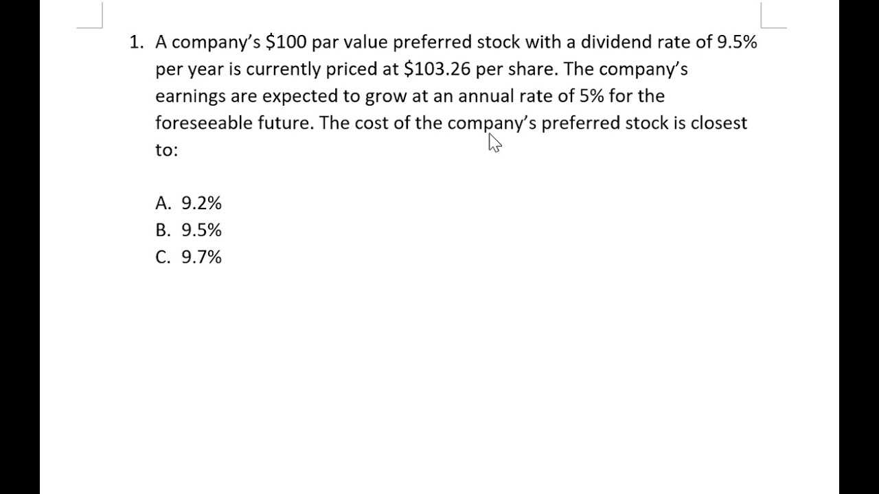 cfa exam questions and answers