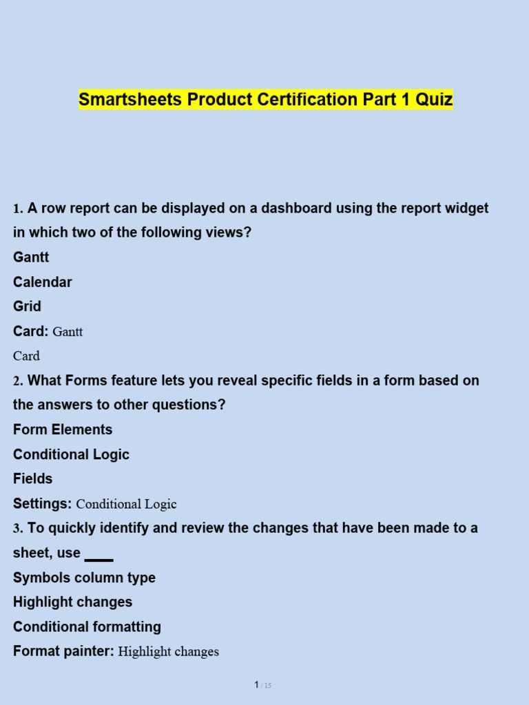 smartsheet certification exam answers