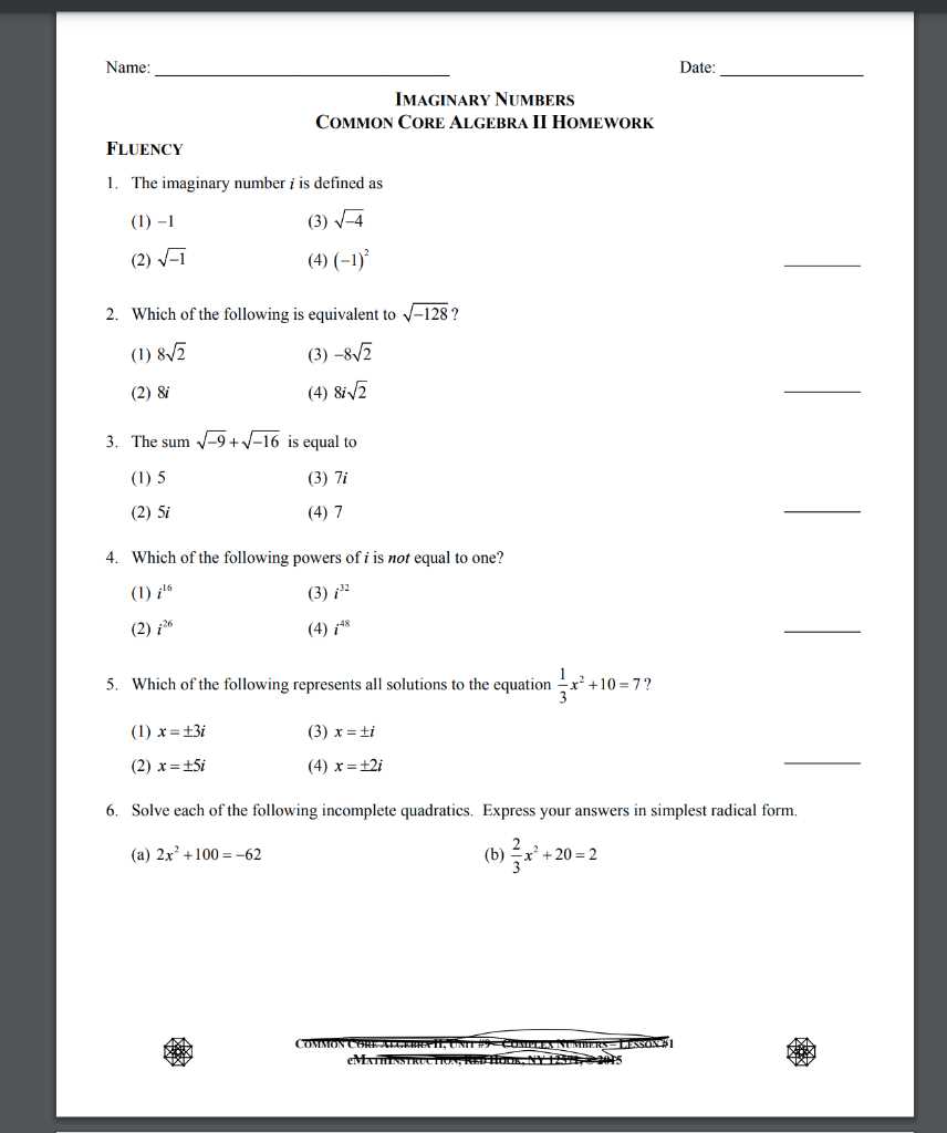 core connections algebra 2 homework answers