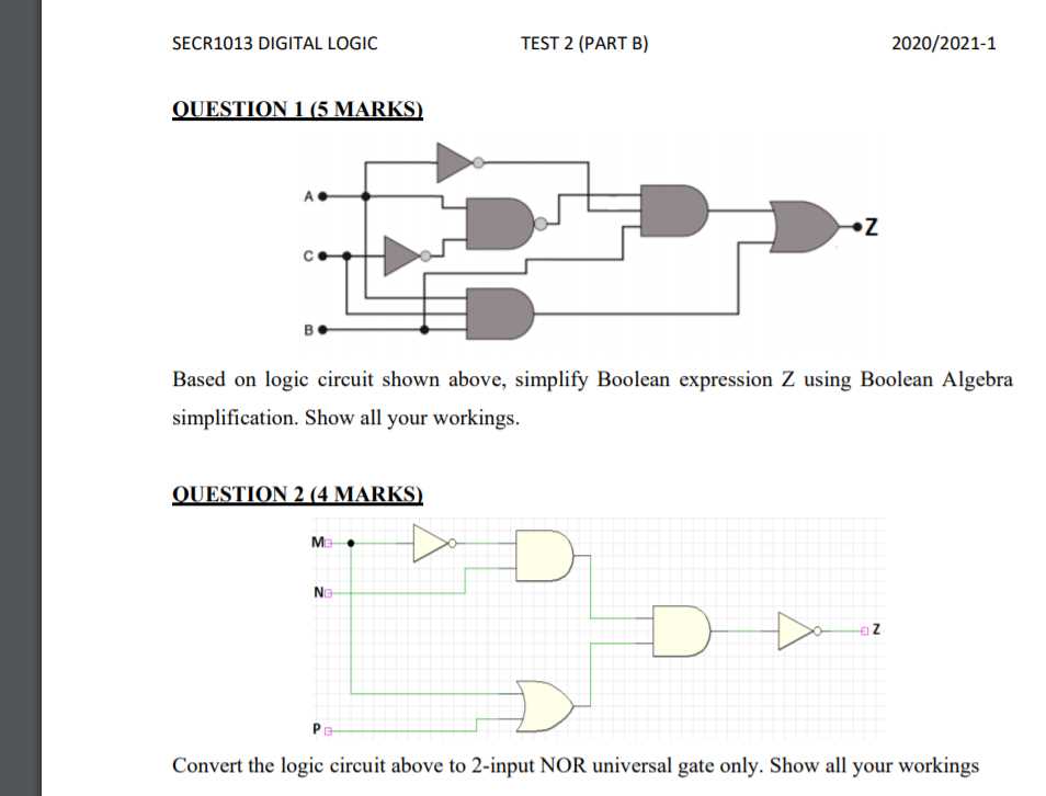 digital logic design exam questions and answers