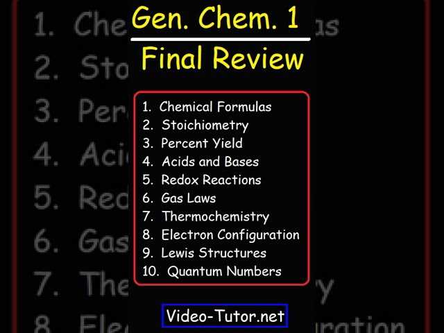 chemistry semester 1 final exam study guide